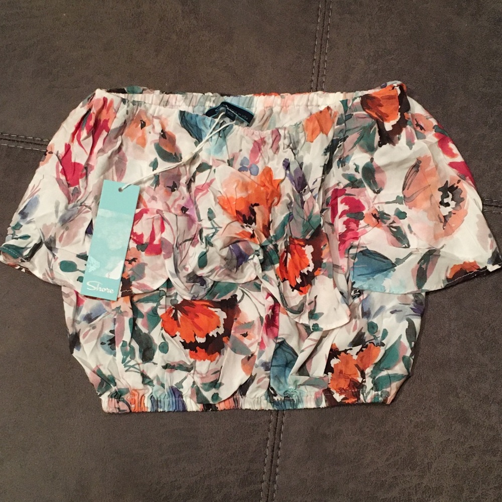 Floral Ruffled Crop Top